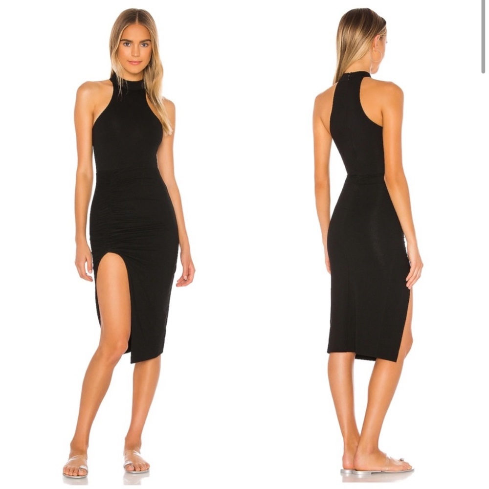 Superdown Mansa Slit Midi Dress New with Tag in Black Sz S Revolve